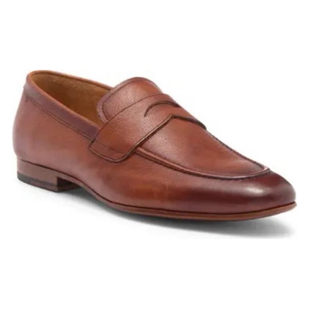 Curatore Caricato Penny Loafer Tan Brown Leather Mens Size 9 Arch Support